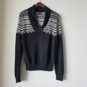 Ralph Lauren Black & White Cowl Neck Knit Sweater